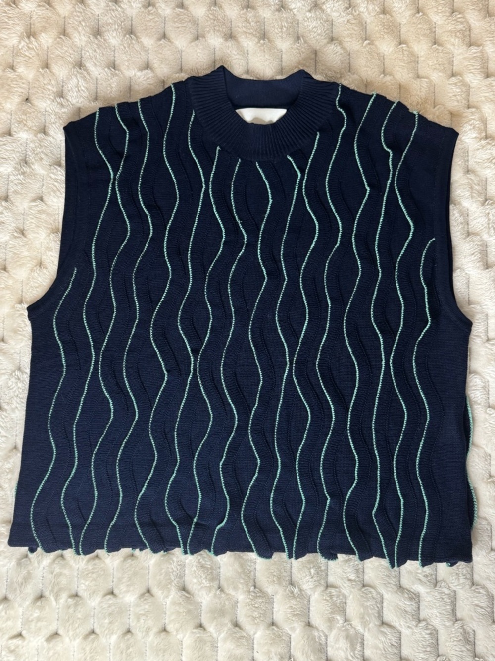 3.1 Phillip Lim Navy Ribbed Knit Sweater Sz Small